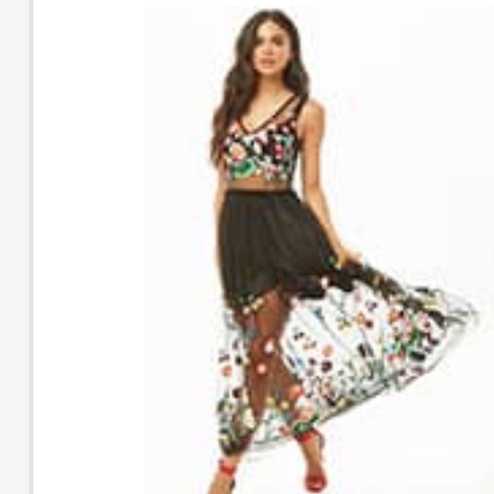 Sheer Embroidered Maxi Dress